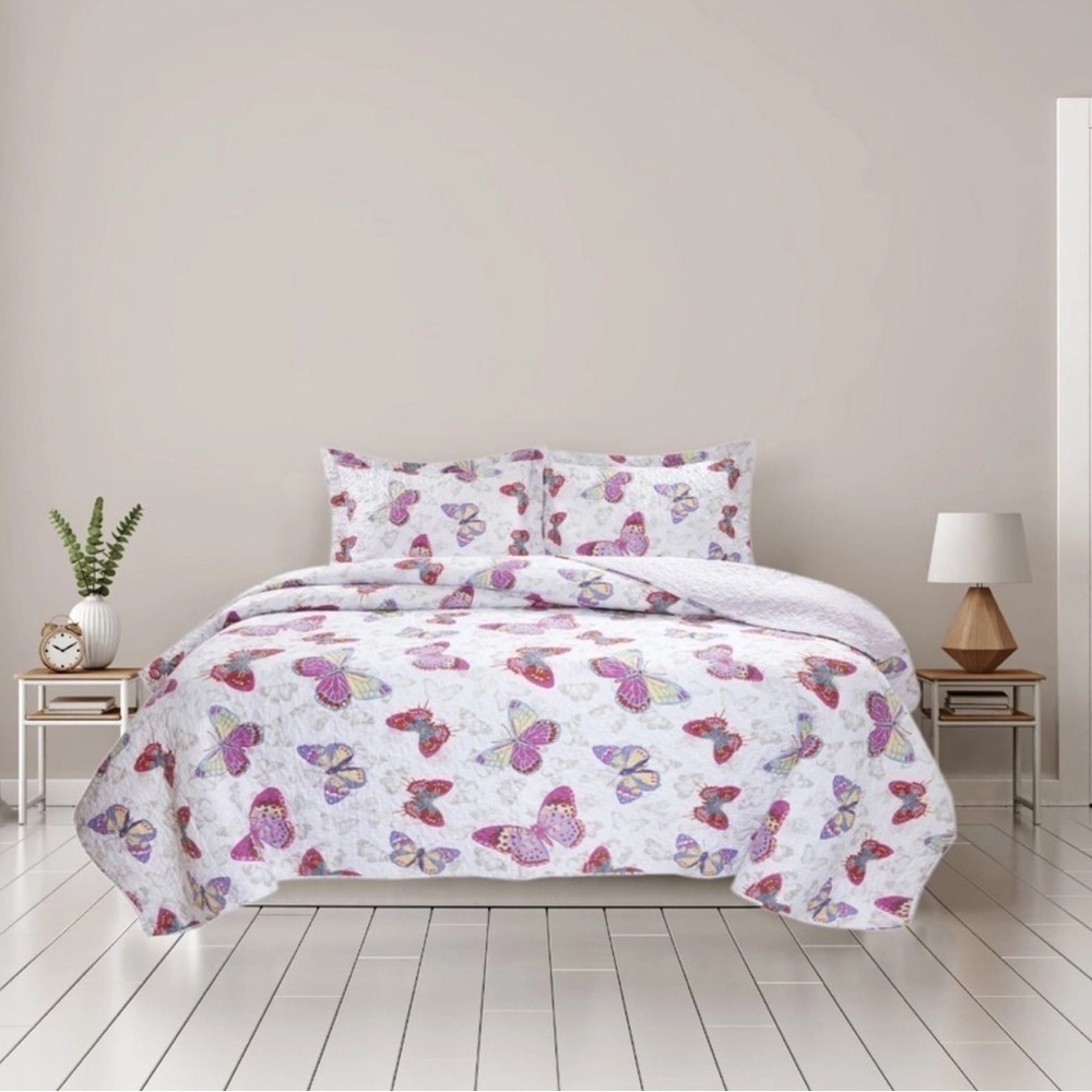 Butterfly Quilted Twin Bed set